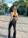 High Waist Flare Pants - Black