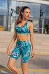 Mid Waist Long Shorts - Evergreen