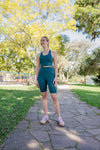 High Waist Long Shorts - Teal