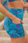 High Waist Short Shorts - Paisley