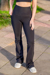 High Waist Flare Pants - Black