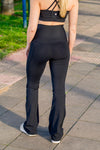 High Waist Flare Pants - Black
