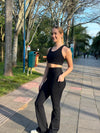 High Waist Petite (Extra Short) Flare Pants - Black