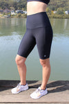 High Waist Long Shorts - Black - RunFaster