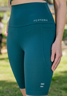  High Waist Long Shorts - Teal