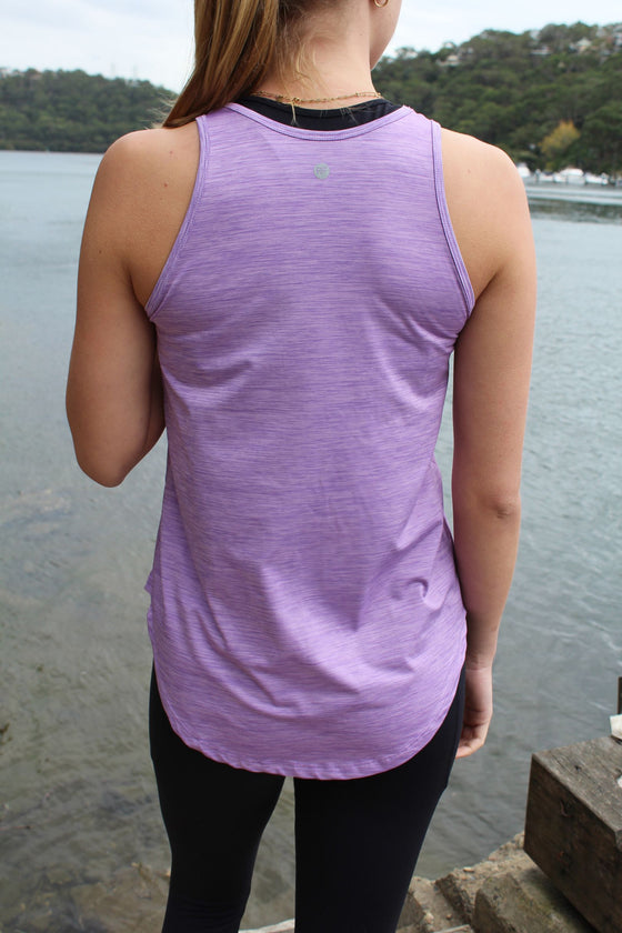 Fortune Wide Back Singlet - Lilac