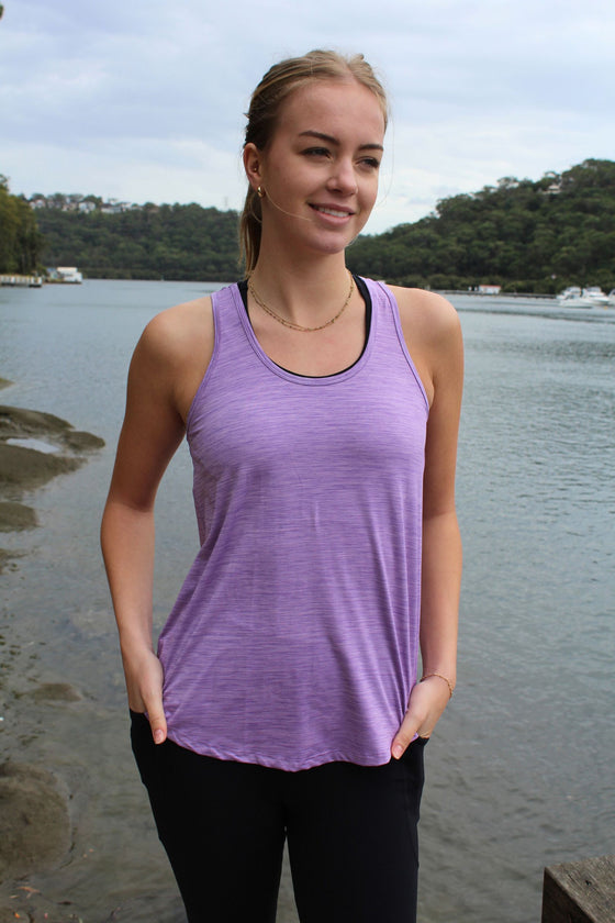 Fortune Wide Back Singlet - Lilac