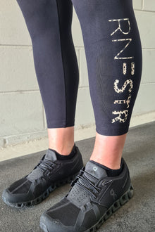  High Waist 7/8 - Black/Leopard