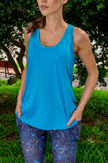  Fortune Wide Back Singlet - Turquoise